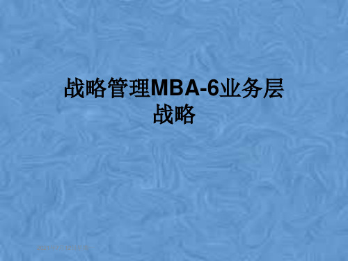 战略管理MBA-6业务层战略