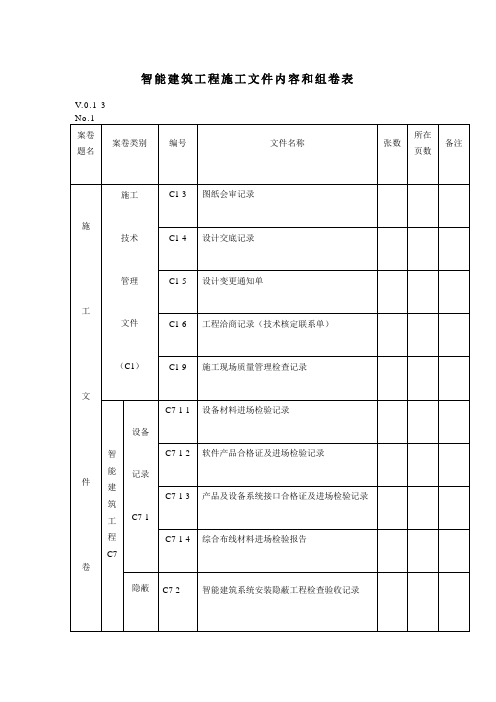 智能建筑工程施工质量验收资料