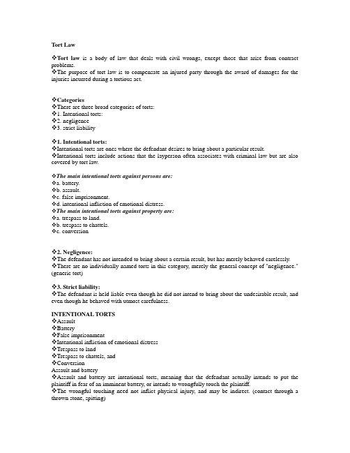 Tort Law(美国侵权法).-1 doc