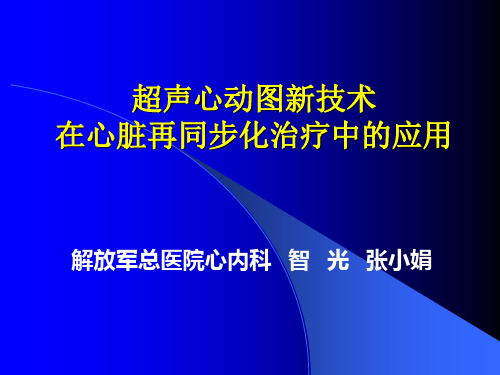 超声心动图新技术在心脏再同步化治疗中的应用-PPT精品文档