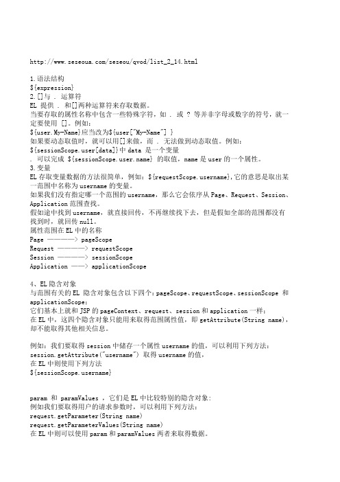 JSP-EL表达式的用法