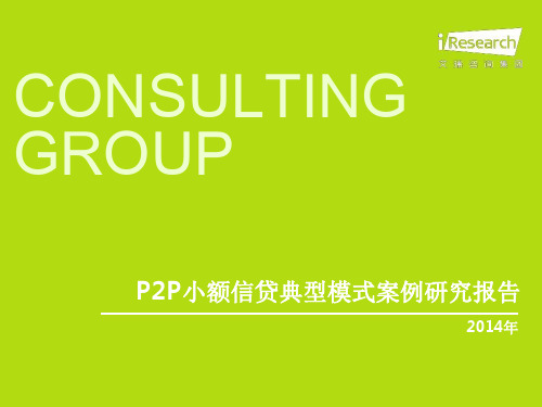 P2P小额信贷典型模式案例研究报告