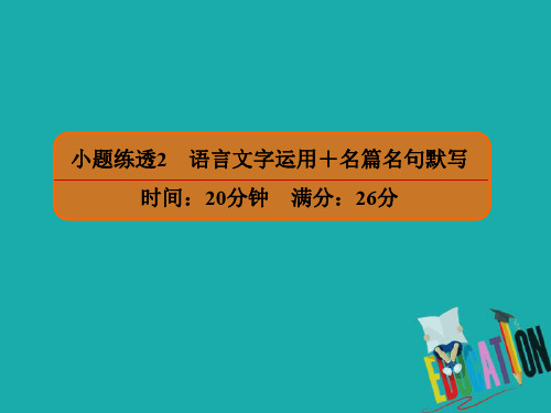 2020年高考语文大二轮复习精品小题练透2