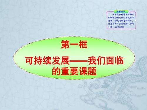 -九年级政治 8课1框 可持续发展-我们面临的重要课题同步授课课件 人民版