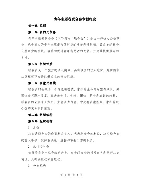 青年志愿者联合会章程制度