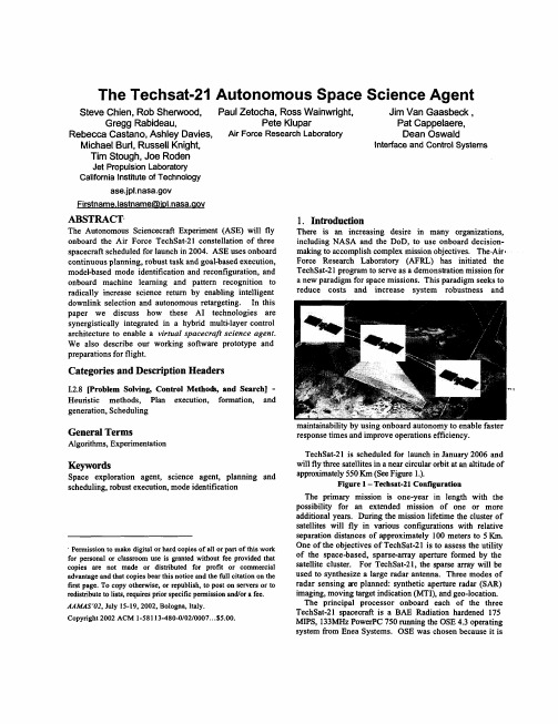 The Techsat-21 Autonomous Space Science Agent