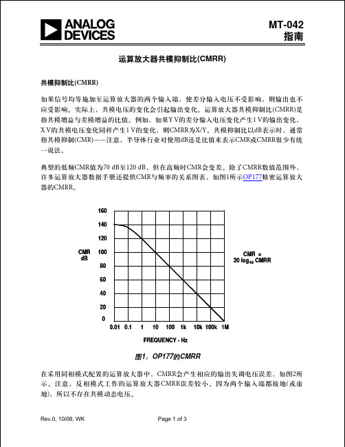 运算放大器共模抑制比(CMRR)