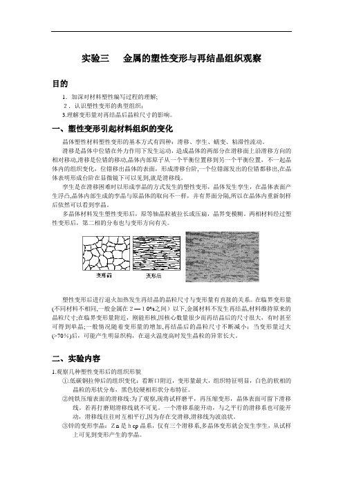 【材料课件】实验三金属的塑性变形与再结晶组织观察