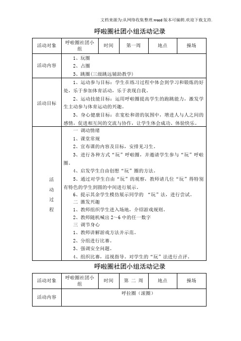 呼啦圈社团活动记录