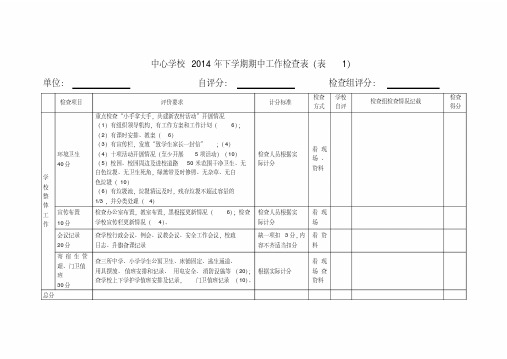 中心学校下学期期中工作检查表教学总结