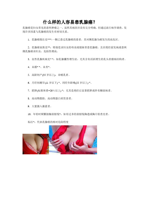 什么样的人容易患乳腺癌