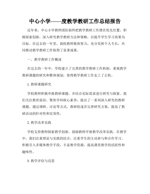 中心小学——度教学教研工作总结报告