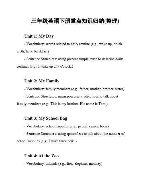 三年级英语下册重点知识归纳(整理)