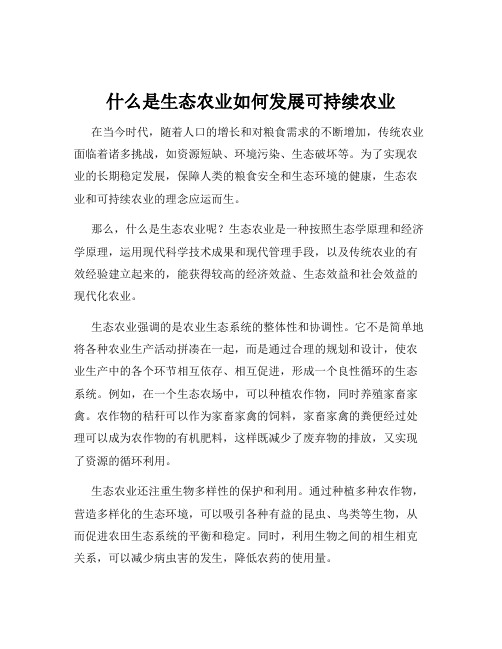 什么是生态农业如何发展可持续农业