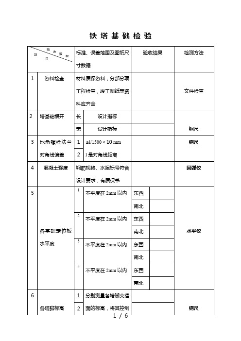 铁塔基础施工的质量检验