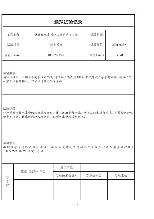 通球试验记录