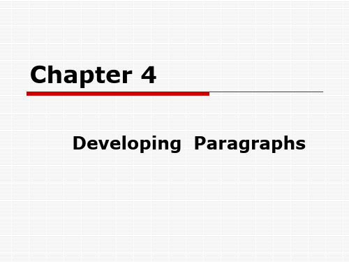 英语写作基础教程Chapter 4