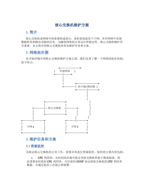 核心交换机维护方案