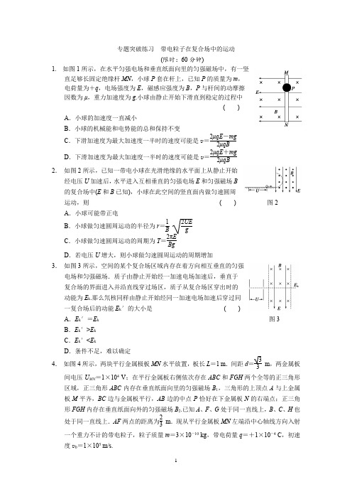 带电粒子在复合场中的运动专题突破练习