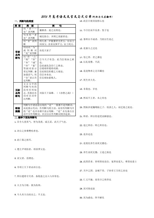 2013年高考语文文言文句式习案(判断句)_____________安乡一中____龚德国