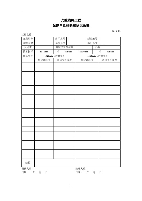 通信工程用表