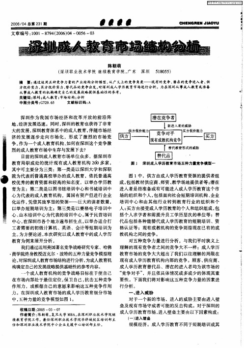 深圳成人教育市场结构分析