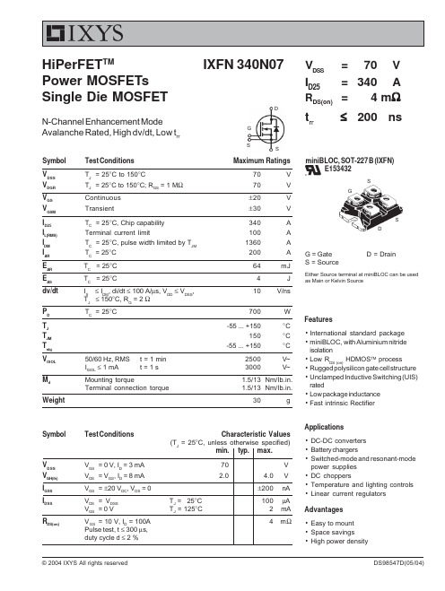 IXFN340N07_04中文资料