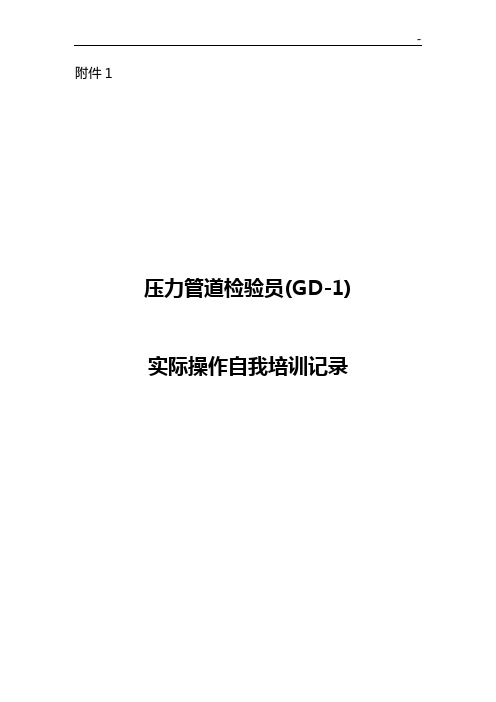 压力管道检验员(GD-1)