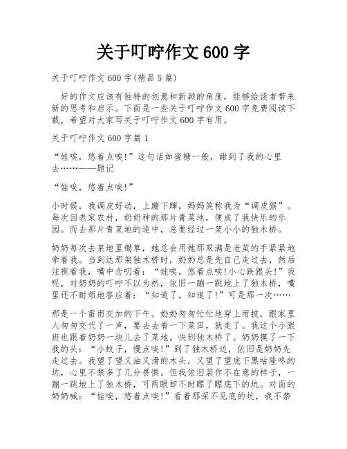 关于叮咛作文600字