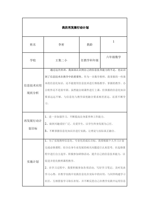 我的再发展行动计划