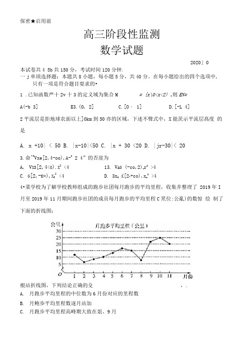 山东省潍坊市五县市2021届高三10月联考数学试题(含答案和解析)(2020.10)