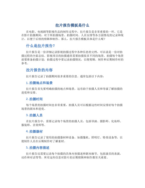 拉片报告模板是什么