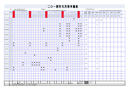 自动生成月份带加班统计考勤表