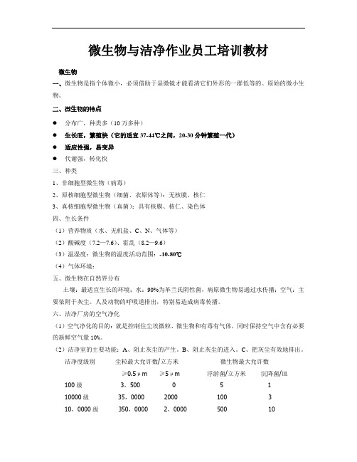 制药厂微生物与洁净作业知识