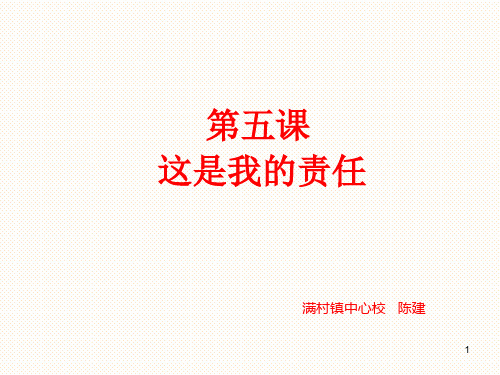 人民版九年级思想品德《这是我的责任》