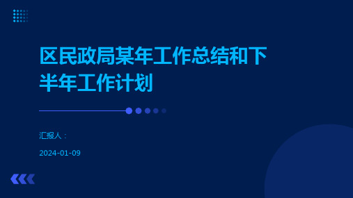 区民政局某年工作总结和下半年工作计划