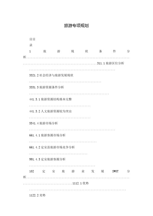 旅游专项规划