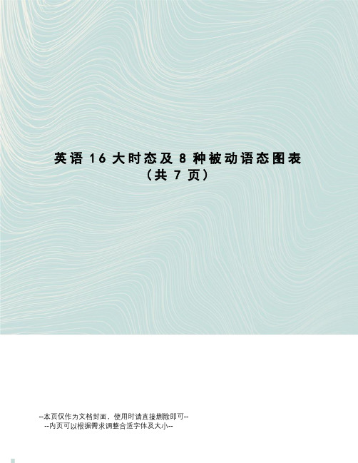 英语16大时态及8种被动语态图表