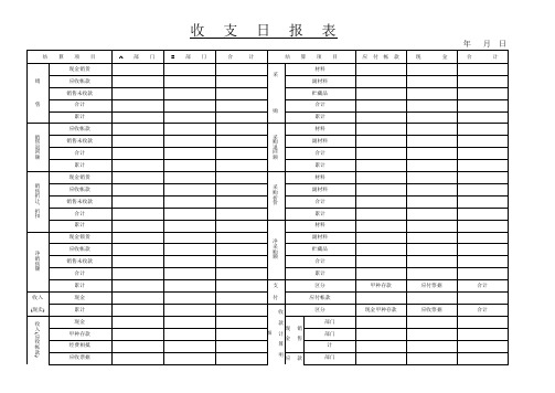 财务收支日报表