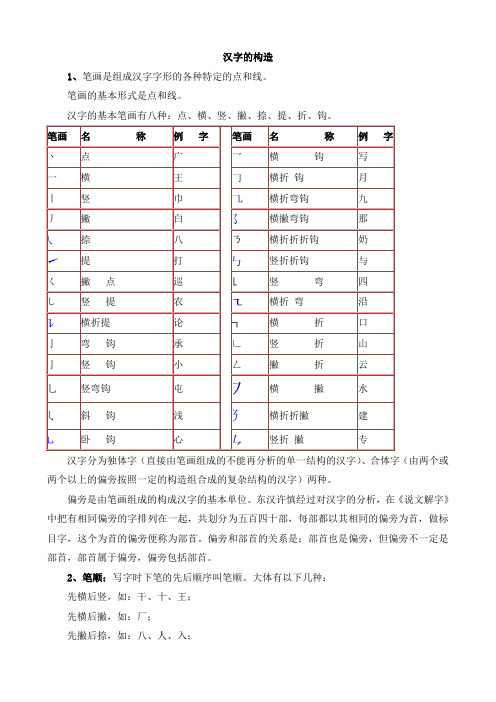 汉字的构造