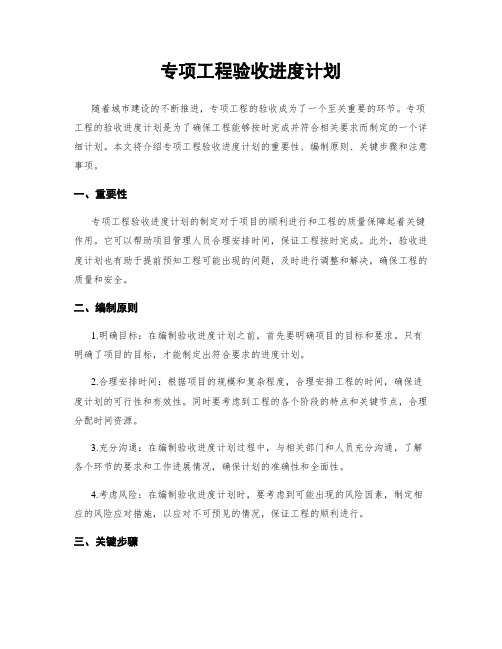 专项工程验收进度计划