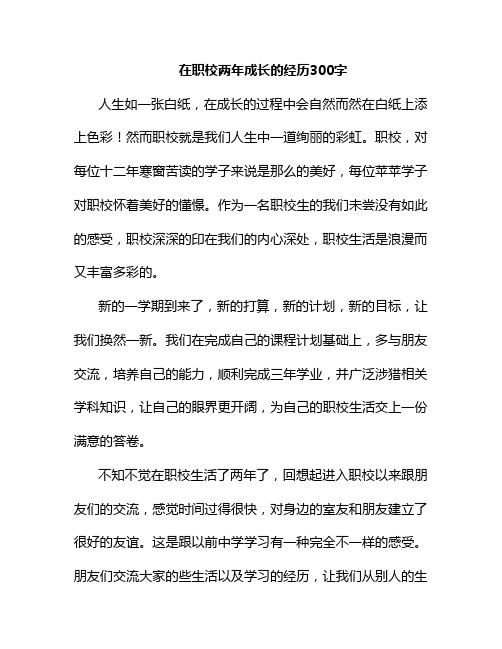 在职校两年成长的经历300字