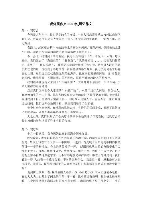观灯展作文500字_周记作文_1