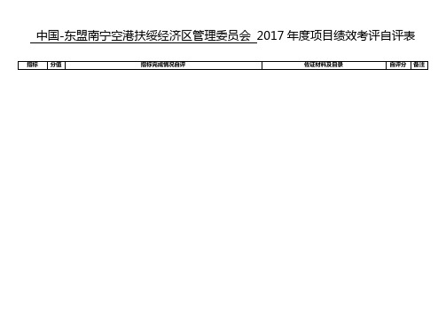 中国-东盟南宁空港扶绥经济区管理委员会2017年度项目绩效