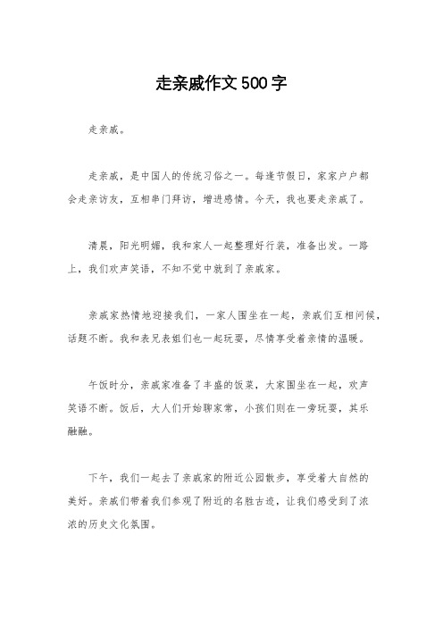 走亲戚作文500字