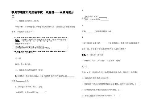 高三生物第一轮细致复习典型题细胞器 系统内的分工合作试题(含解析)