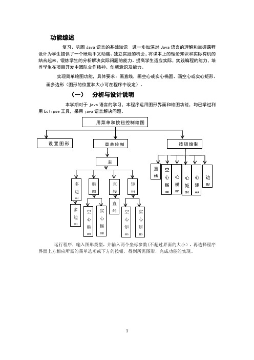 java课设——用菜单按钮控制绘图