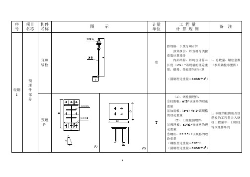 钢结构工程量计算规则