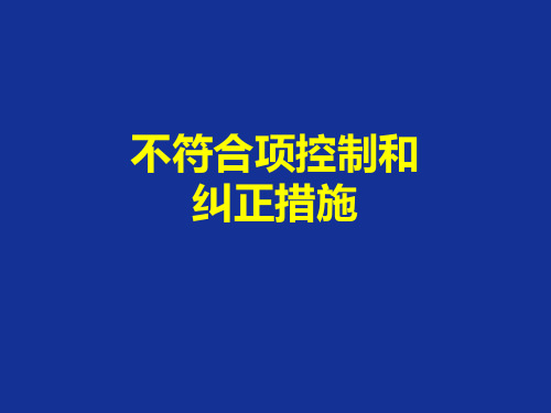 不符合项控制和纠正措施PPT课件