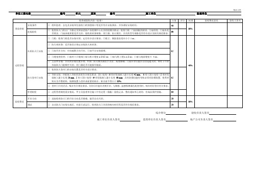 防火门安装验收表